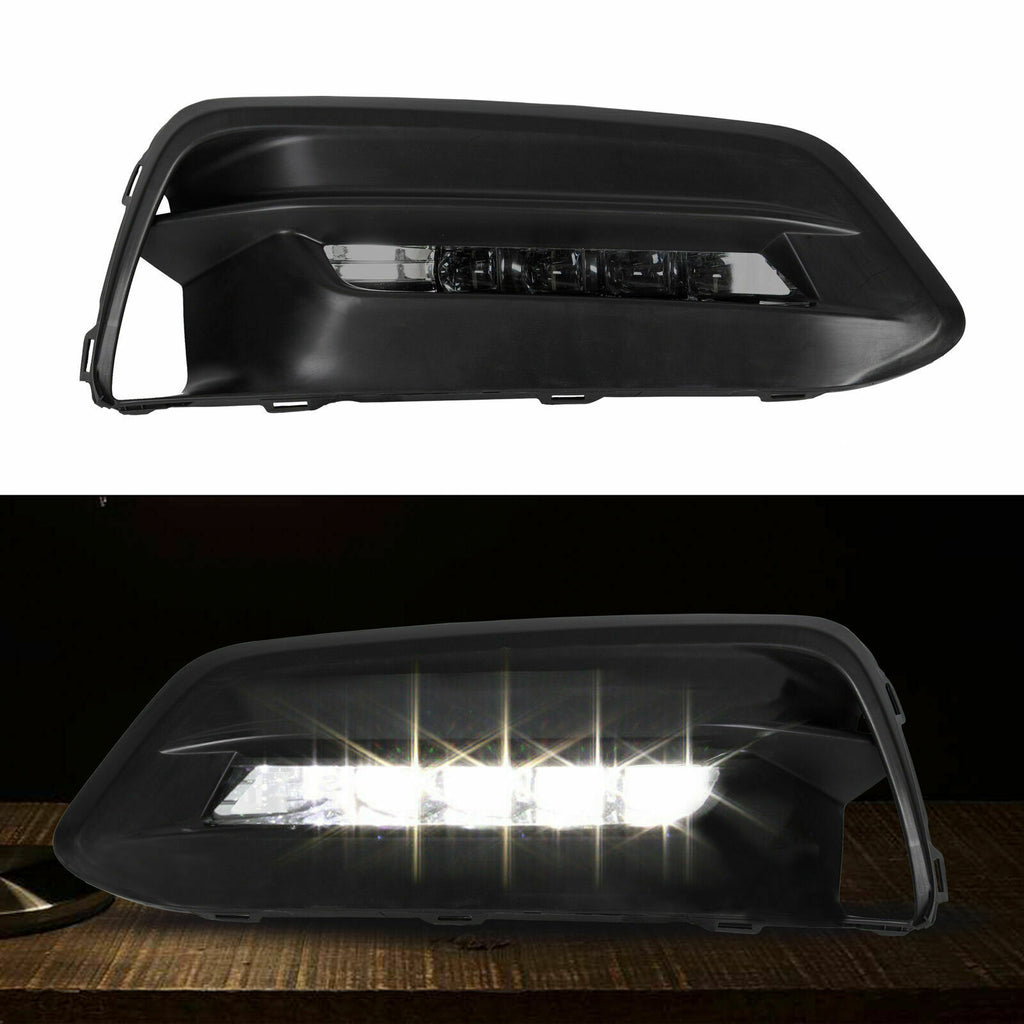 Autunik LED DRL Fog Lights Lamps Bezels For 2018-2020 Honda Accord Sedan