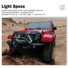 Load image into Gallery viewer, Autunik Front Bumper Grille Grill w/ LED Light for Jeep Wrangler JK 2007-2018
