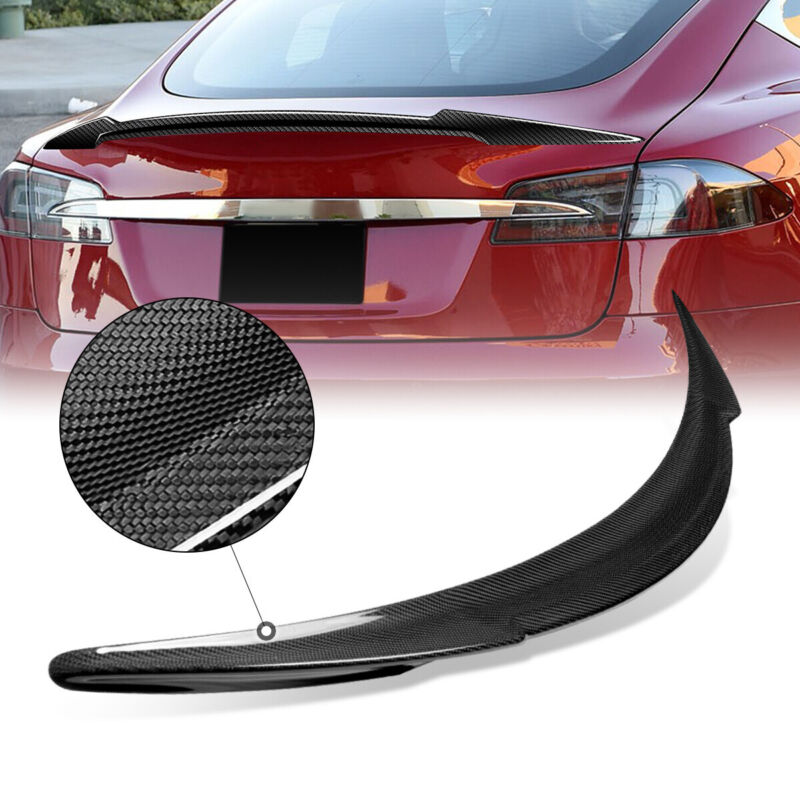 Autunik Real Carbon Fiber Rear Trunk Spoiler Wing for Tesla Model S 2012-2022