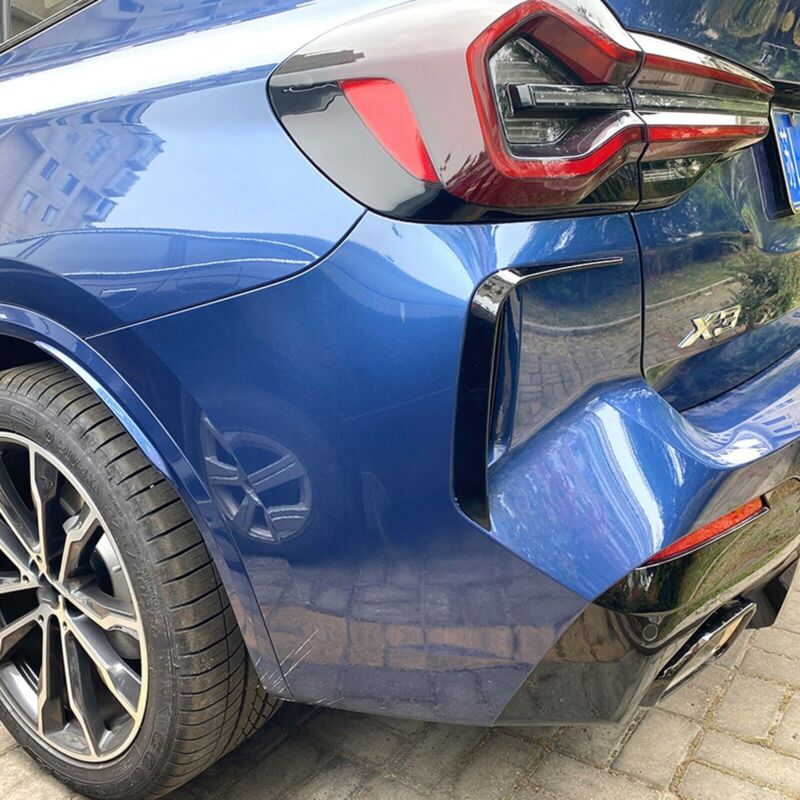 Autunik Carbon Black Rear Side Air Vent Splitter Cover Trim For BMW X3 G01 X4 G02 M Sport 2022-2023