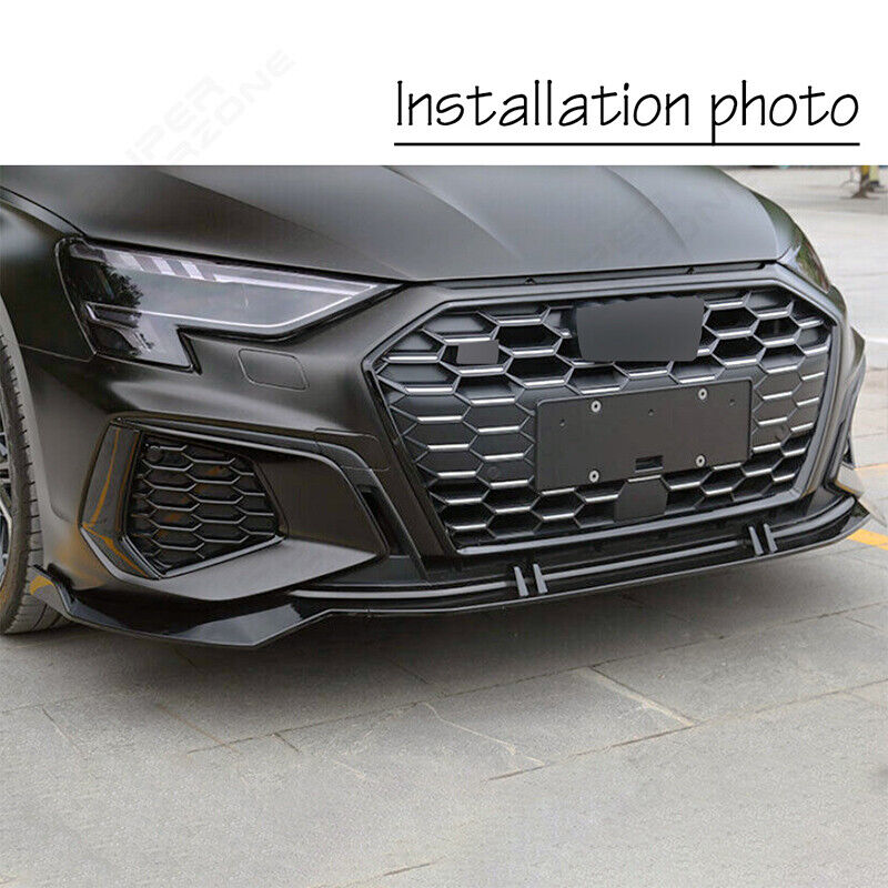 3PCS Front Bumper Lip Splitters For Audi A3 Sedan 2022-2024