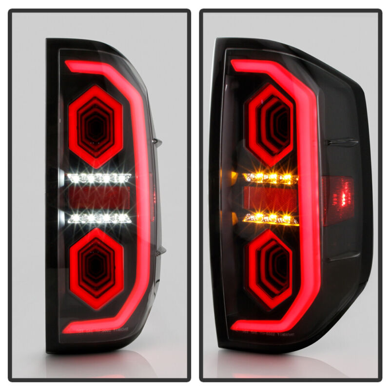 Autunik Black LED Tube Tail Lights For 2014-2021 Toyota Tundra Brake Lamps Pair