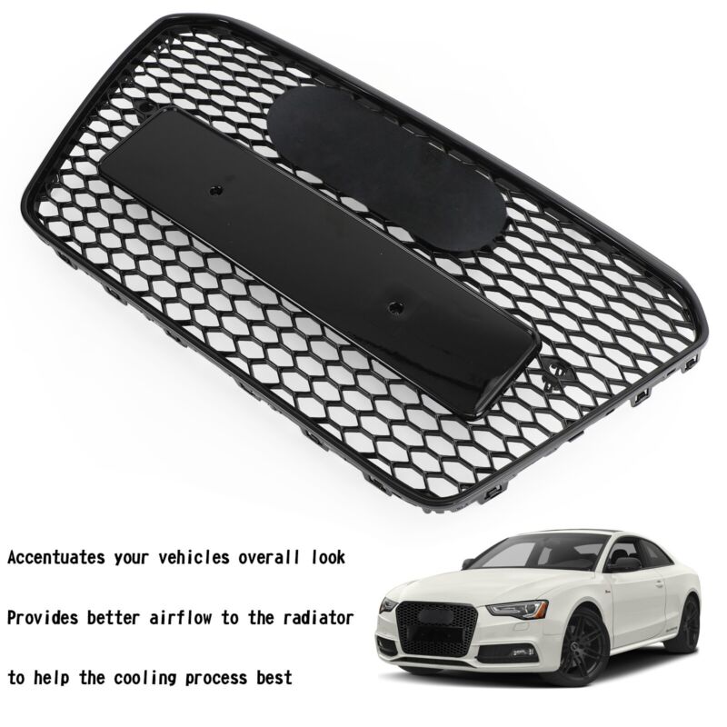 Autunik For 2013-2016 Audi A5 S5 B8.5 RS5 Style Honeycomb Front Bumper Grill Grille