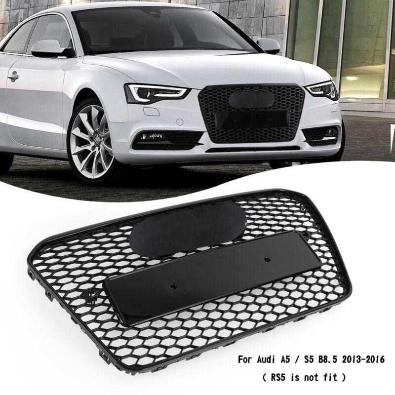 Autunik For 2013-2016 Audi A5 S5 B8.5 RS5 Style Honeycomb Front Bumper Grill Grille