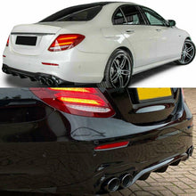 Charger l&#39;image dans la galerie, E53 Style Carbon Look Rear Diffuser + Black Exhaust Tips for Mercedes  W213 Sedan AMG Pack 2016-2020