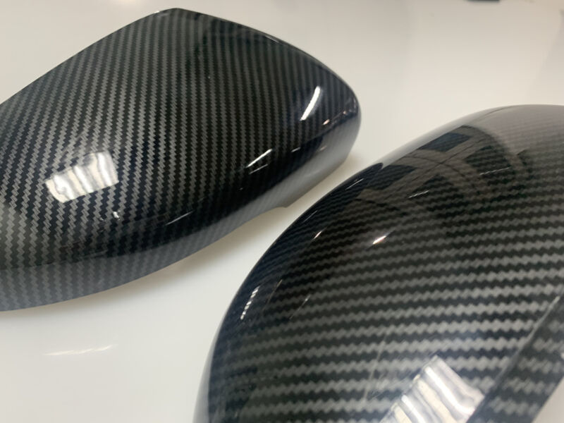 Carbon Fiber Look Side Mirror Cover Caps Replacement for  2010-2013 VW Golf GTI MK6 GTI TSI TDI