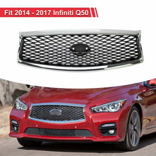 Cargar imagen en el visor de la galería, Fit For Infiniti Q50 2014 2015 2016 2017 Front Bumper Upper Grille Chrome Grill