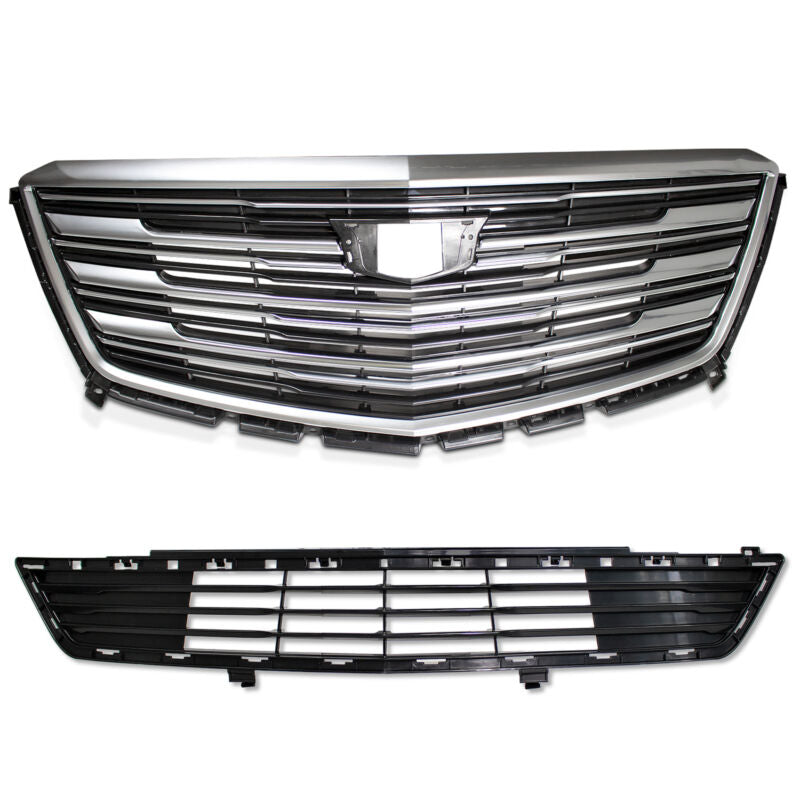 Front Bumper Upper Grill & Lower Grille For Cadillac XT5 2016-2019
