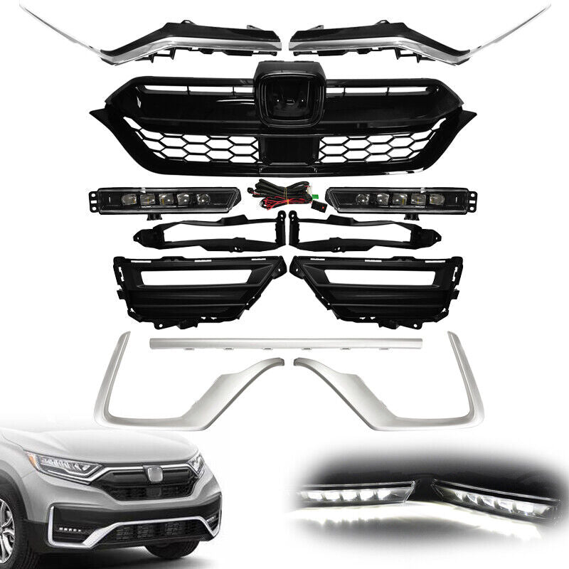 Front Grille Headlight Trim Fog Light Bracket for Honda CRV 2020-2022