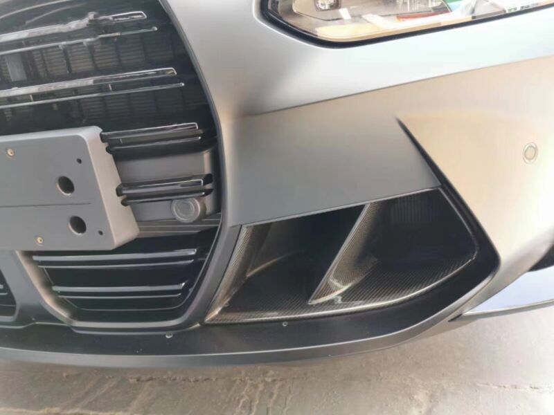 Carbon Fiber Front Bumper Air Vent Grille Cover For BMW G80 M3 G82 G83 M4 2021-2023