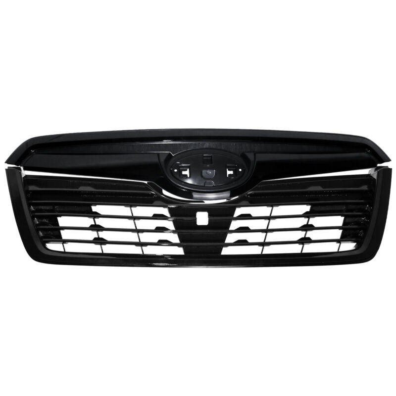 Autunik Glossy Black Front Upper Grille Grille & DRL Turn Signal Fog Lights for Subaru Forester 2019-2021