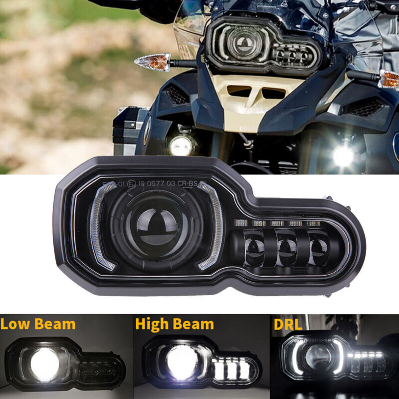 LED DRL Headlight Assembly with Angel Eyes for F650GS/F700GS/F800GS/F800GS