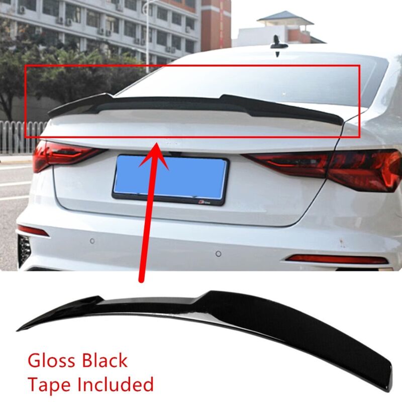 Glossy Black M4 Style Trunk Spoiler Wing For 2022-2024 AUDI A3 8Y S3 RS3 Sedan