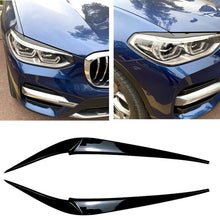Charger l&#39;image dans la galerie, Carbon Black Headlight Eyelid Cover Trim For BMW X3 X4 G01 G02 2019-2022