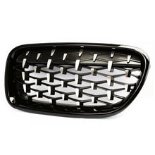 Charger l&#39;image dans la galerie, Autunik Gloss Black + Silver Diamond Front Kidney Grill Grille forBMW 5-Series F10 Sedan 528i 535i 550i 2010-2016