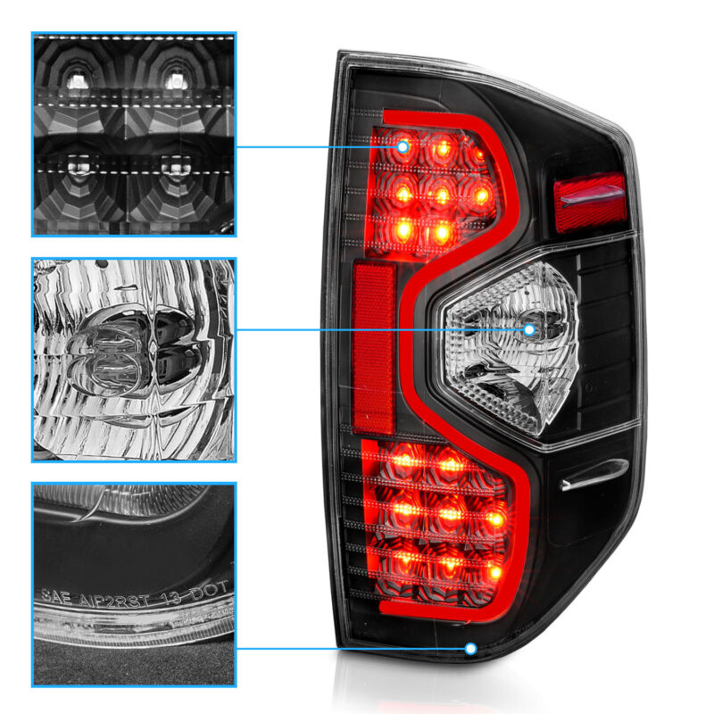 Autunik LED Black Brake Tail Lights For 2014-2021 Toyota Tundra SR5 TRD SR Pickup