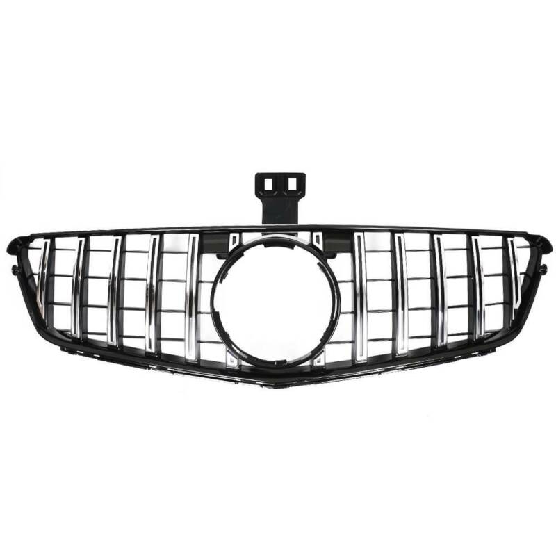 Chrome +Black GTR Style Front Grille Grill For 2008-2013 Mercedes Benz W204 C250 C300 C350