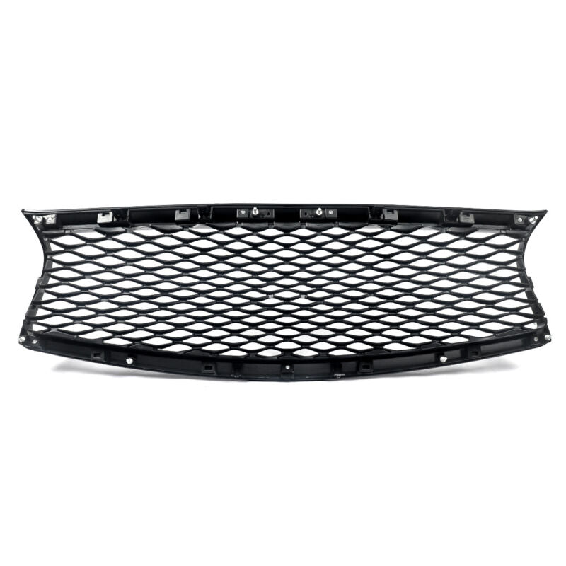 Autunik For 2014-2017 Inifniti Q50 Gloss Black Front Bumper Upper Grille Grill - No Parking Sensors & Camera