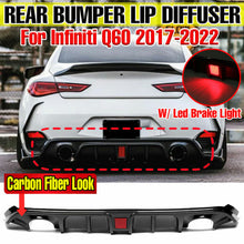 Load image into Gallery viewer, Autunik Carbon Fiber Look Rear Diffuser w/ LED Light fits Infiniti Q60 2017-2022 (NOT REAL CARBON)