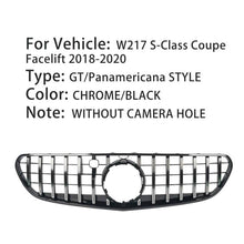 Cargar imagen en el visor de la galería, Chrome/Black GT Style Front Grille for Mercedes-Benz W217 S-CLASS Coupe 2018-2020